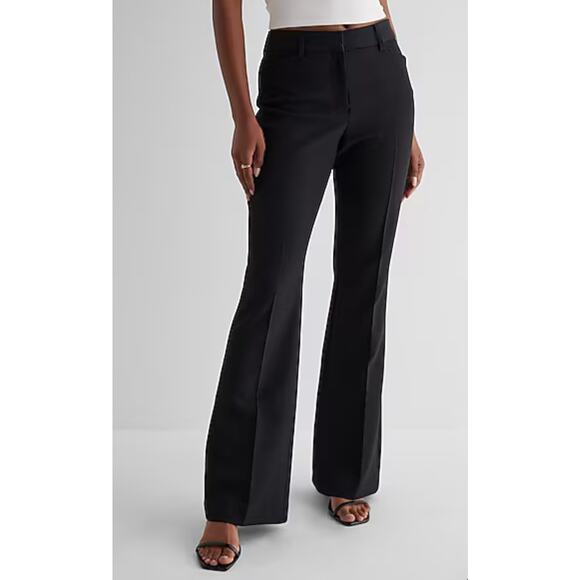 Express - Editor Mid Rise Flare Pant / 4 / Black - Picture 1 of 11